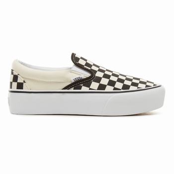 Damske Slip On Tenisky Vans Checkerboard Classic Čierne Biele VA85TIBQZ